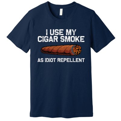 Cool Cigar Dad Tobacco Smoker Cigar Lovers Smoking Premium T-Shirt