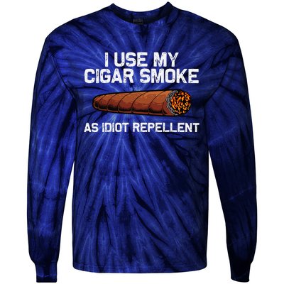 Cool Cigar Dad Tobacco Smoker Cigar Lovers Smoking Tie-Dye Long Sleeve Shirt