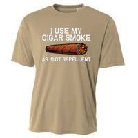 Cool Cigar Dad Tobacco Smoker Cigar Lovers Smoking Cooling Performance Crew T-Shirt