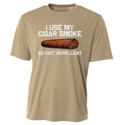 Cool Cigar Dad Tobacco Smoker Cigar Lovers Smoking Cooling Performance Crew T-Shirt