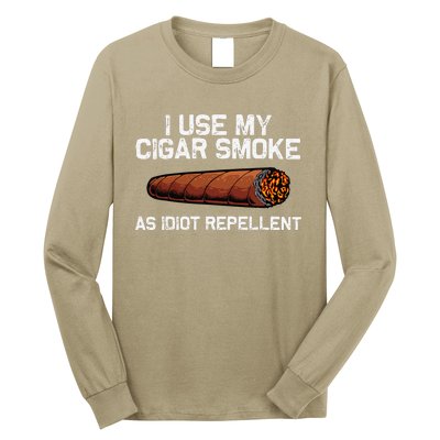 Cool Cigar Dad Tobacco Smoker Cigar Lovers Smoking Long Sleeve Shirt