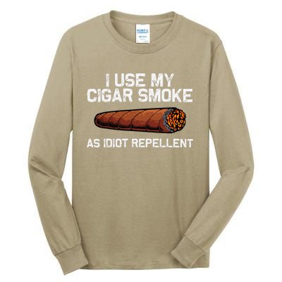 Cool Cigar Dad Tobacco Smoker Cigar Lovers Smoking Tall Long Sleeve T-Shirt