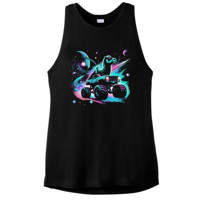 Cool Camel Driving Monster Truck In Cosmic Space Ladies PosiCharge Tri-Blend Wicking Tank