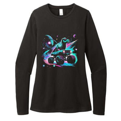 Cool Camel Driving Monster Truck In Cosmic Space Womens CVC Long Sleeve Shirt