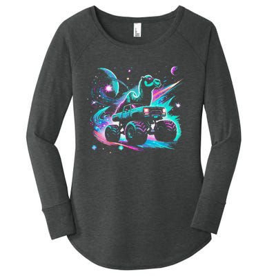 Cool Camel Driving Monster Truck In Cosmic Space Women's Perfect Tri Tunic Long Sleeve Shirt