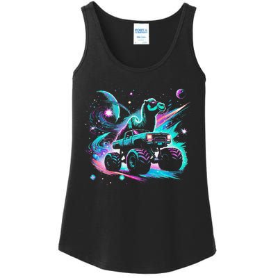 Cool Camel Driving Monster Truck In Cosmic Space Ladies Essential Tank