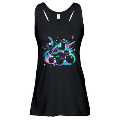 Cool Camel Driving Monster Truck In Cosmic Space Ladies Essential Flowy Tank