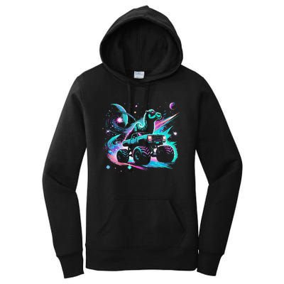 Cool Camel Driving Monster Truck In Cosmic Space Women's Pullover Hoodie