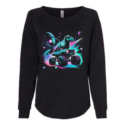 Cool Camel Driving Monster Truck In Cosmic Space Womens California Wash Sweatshirt