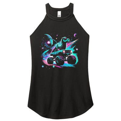 Cool Camel Driving Monster Truck In Cosmic Space Women’s Perfect Tri Rocker Tank