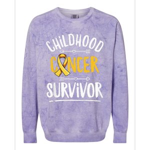 Childhood Cancer Design For A Childhood Cancer Survivor Colorblast Crewneck Sweatshirt