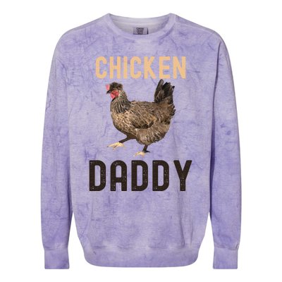 Cool Chicken Daddy Gift Chicken Dad Farmer Poultry Gift Colorblast Crewneck Sweatshirt