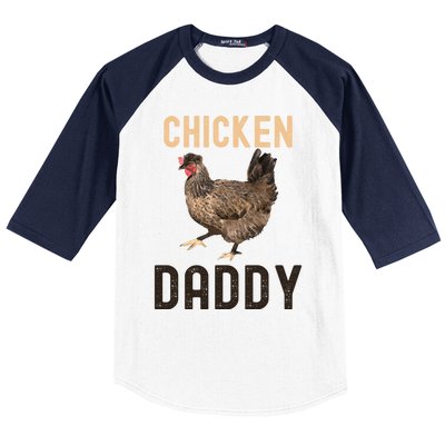 Cool Chicken Daddy Gift Chicken Dad Farmer Poultry Gift Baseball Sleeve Shirt