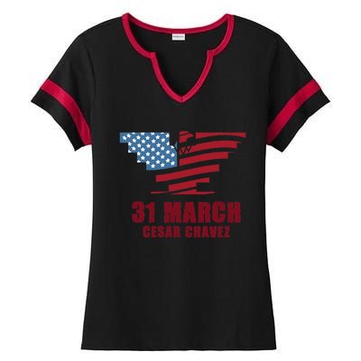 Cesar Chavez Day March 31 Si Se Puede Ladies Halftime Notch Neck Tee