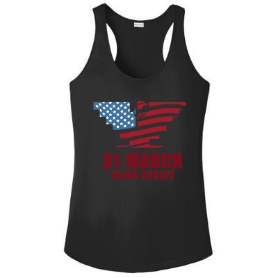 Cesar Chavez Day March 31 Si Se Puede Ladies PosiCharge Competitor Racerback Tank