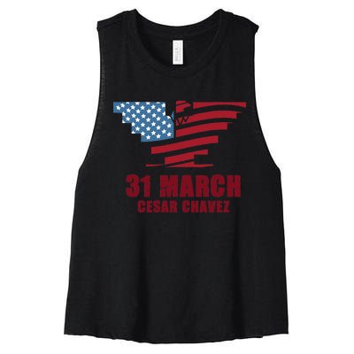 Cesar Chavez Day March 31 Si Se Puede Women's Racerback Cropped Tank