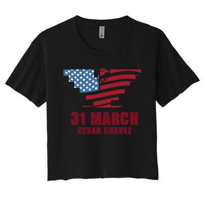 Cesar Chavez Day March 31 Si Se Puede Women's Crop Top Tee