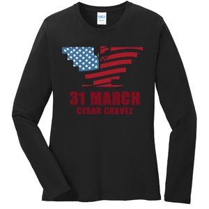 Cesar Chavez Day March 31 Si Se Puede Ladies Long Sleeve Shirt