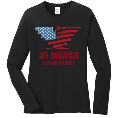 Cesar Chavez Day March 31 Si Se Puede Ladies Long Sleeve Shirt