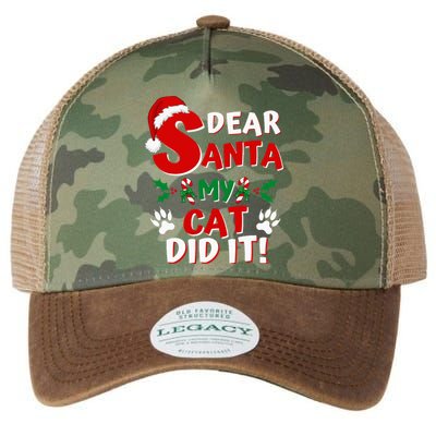 Cat Christmas Dear Santa My Cat Did It Pajama Legacy Tie Dye Trucker Hat