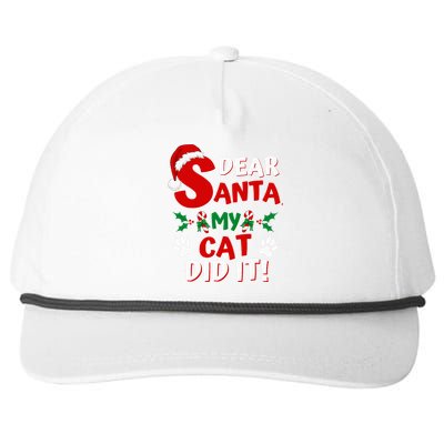 Cat Christmas Dear Santa My Cat Did It Pajama Snapback Five-Panel Rope Hat