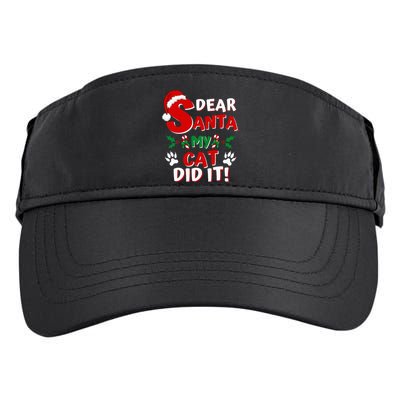 Cat Christmas Dear Santa My Cat Did It Pajama Adult Drive Performance Visor