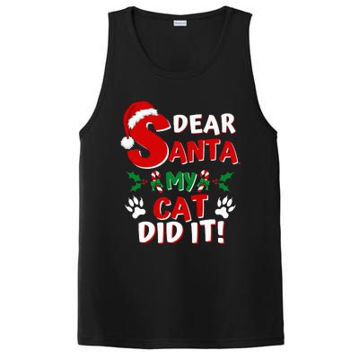 Cat Christmas Dear Santa My Cat Did It Pajama PosiCharge Competitor Tank