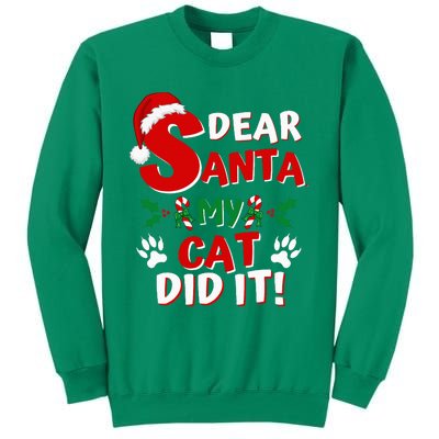 Cat Christmas Dear Santa My Cat Did It Pajama Sweatshirt