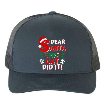 Cat Christmas Dear Santa My Cat Did It Pajama Yupoong Adult 5-Panel Trucker Hat