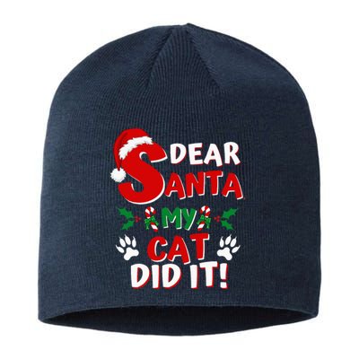 Cat Christmas Dear Santa My Cat Did It Pajama Sustainable Beanie