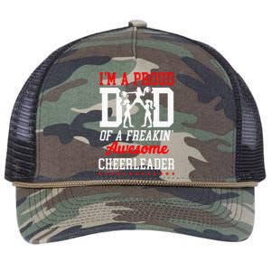 Cheer Cheerleading Dad Father I'M A Proud Dad Of A Freakin Retro Rope Trucker Hat Cap