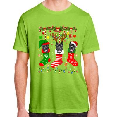 Cane Corso Dog In Christmas Socks Lights Xmas Gift Adult ChromaSoft Performance T-Shirt