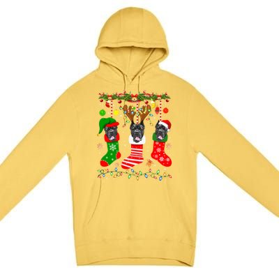 Cane Corso Dog In Christmas Socks Lights Xmas Gift Premium Pullover Hoodie