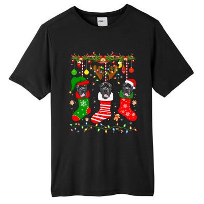 Cane Corso Dog In Christmas Socks Lights Xmas Gift Tall Fusion ChromaSoft Performance T-Shirt