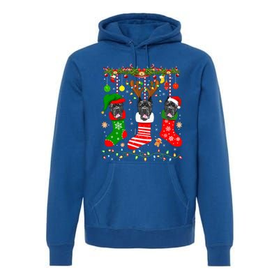 Cane Corso Dog In Christmas Socks Lights Xmas Gift Premium Hoodie