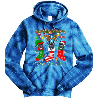 Cane Corso Dog In Christmas Socks Lights Xmas Gift Tie Dye Hoodie