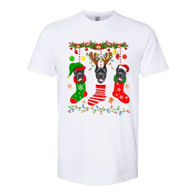 Cane Corso Dog In Christmas Socks Lights Xmas Gift Softstyle CVC T-Shirt