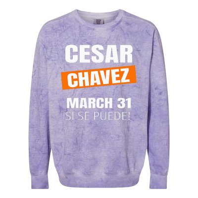 Cesar Chavez Day Si Se Puede March Holiday Gift Mexico Colorblast Crewneck Sweatshirt