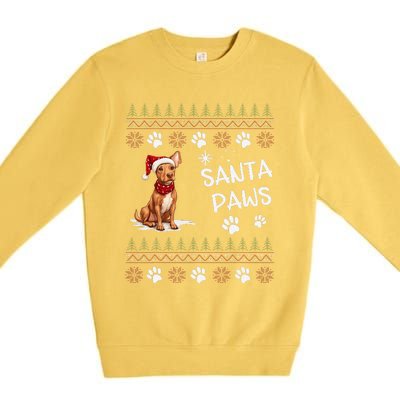 Cute Cirneco DellEtna Dog Ugly Christmas Santa Paws Premium Crewneck Sweatshirt