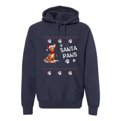 Cute Cirneco DellEtna Dog Ugly Christmas Santa Paws Premium Hoodie