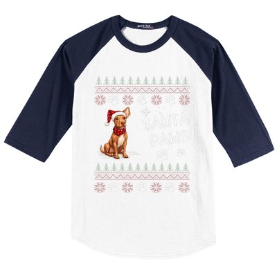 Cute Cirneco DellEtna Dog Ugly Christmas Santa Paws Baseball Sleeve Shirt