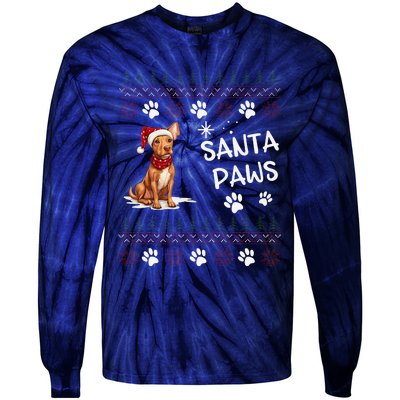 Cute Cirneco DellEtna Dog Ugly Christmas Santa Paws Tie-Dye Long Sleeve Shirt