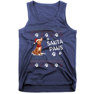 Cute Cirneco DellEtna Dog Ugly Christmas Santa Paws Tank Top