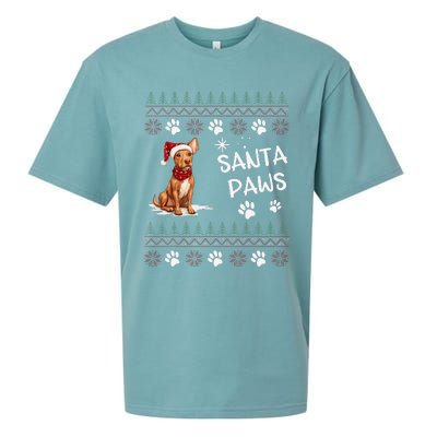 Cute Cirneco DellEtna Dog Ugly Christmas Santa Paws Sueded Cloud Jersey T-Shirt