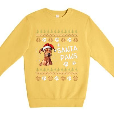 Cute Cirneco DellEtna Dog Ugly Christmas Santa Paws Premium Crewneck Sweatshirt