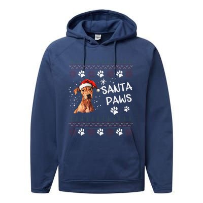 Cute Cirneco DellEtna Dog Ugly Christmas Santa Paws Performance Fleece Hoodie