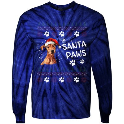 Cute Cirneco DellEtna Dog Ugly Christmas Santa Paws Tie-Dye Long Sleeve Shirt