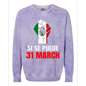 Cesar Chavez Day Si Se Puede March Holiday Gift Mexico Colorblast Crewneck Sweatshirt