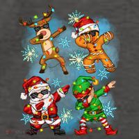Cool Cute Dabbing Elf Santa Reindeer Gingerbread Vector Backpack