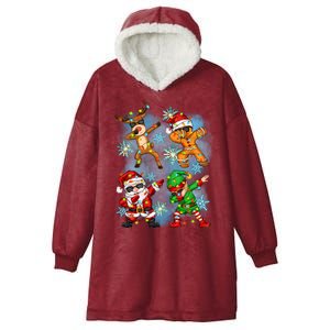 Cool Cute Dabbing Elf Santa Reindeer Gingerbread Hooded Wearable Blanket